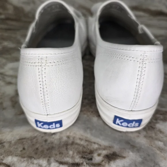 Keds Women s Triple Ruffle Leather Slip-on White Platform Sneaker Women's Sz 10 - Picture 7 of 10